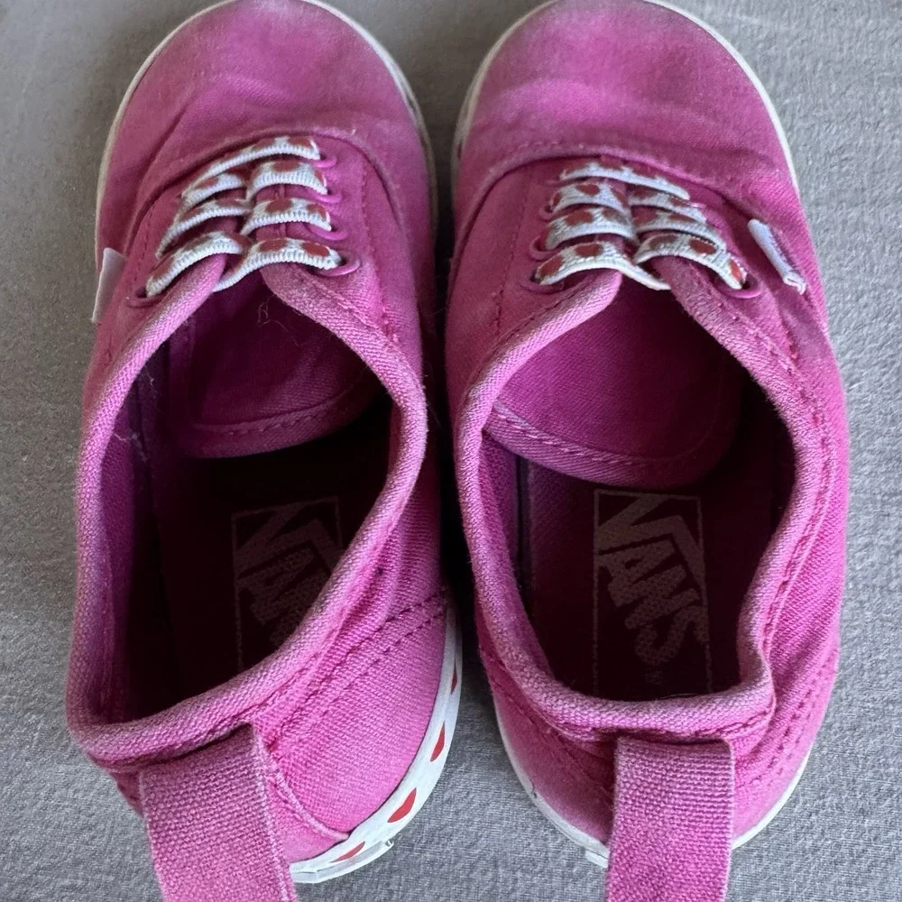 Size 9.5c - Vans Toddler Shoes  - Lace Slip-On Pink with Hearts 500714